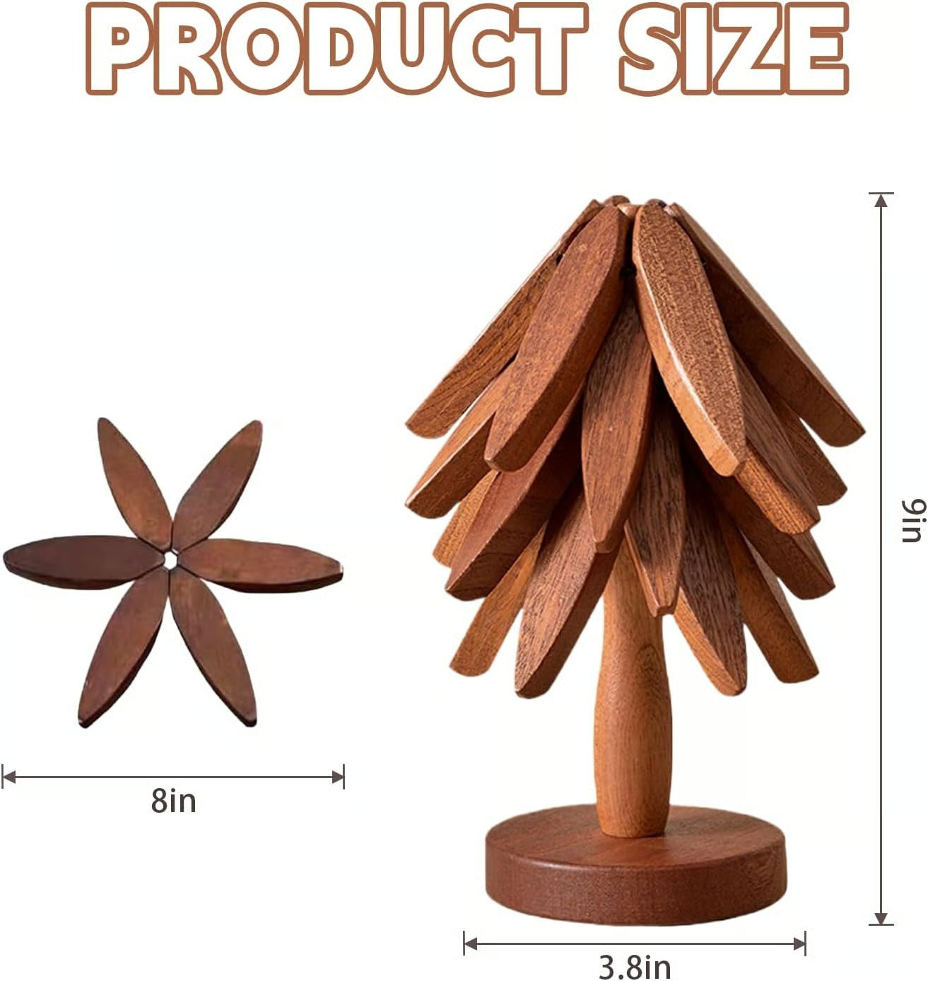 🔥Christmas Early Discount 56% Off✨Natural Tree Trivet Set - 4 Wooden Trivets & 1 Stand Like a Christmas Tree